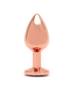 Rimba Toys - Rosé Gouden Aluminium Buttplug Met Kristal -Sex Toys winkel Rimba Toys Rose Gouden Aluminium Buttplug met Kristal 4