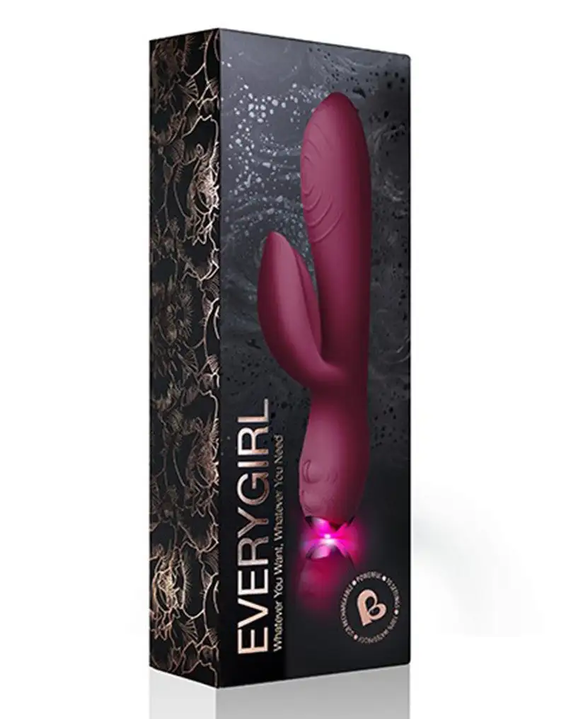 Rocks Off Rocks-off - EveryGirl Rabbit Vibrator - Burgundy Rood 2 Rocks Off Rocks-off - EveryGirl Rabbit Vibrator - Burgundy Rood - Afbeelding 2
