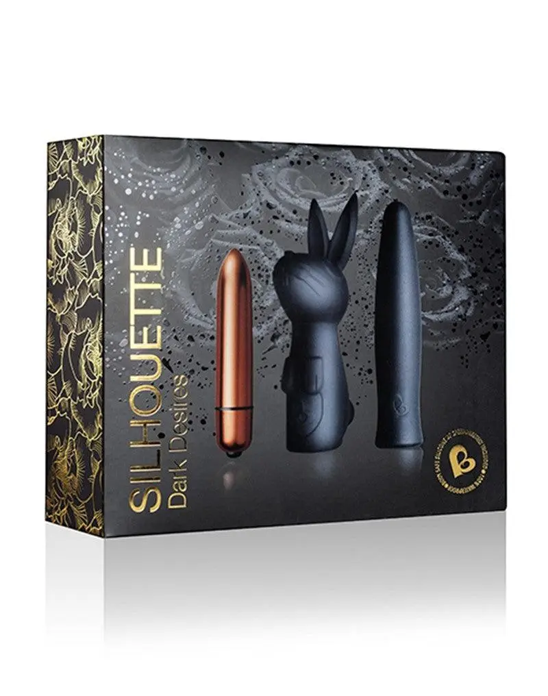 Rocks Off Rocks-off - Truly Dark Desires Set Mini Vibrator Met Opzetstukken - Zwart/Goud 2 Rocks Off Rocks-off - Truly Dark Desires Set Mini Vibrator Met Opzetstukken - Zwart/Goud - Afbeelding 2