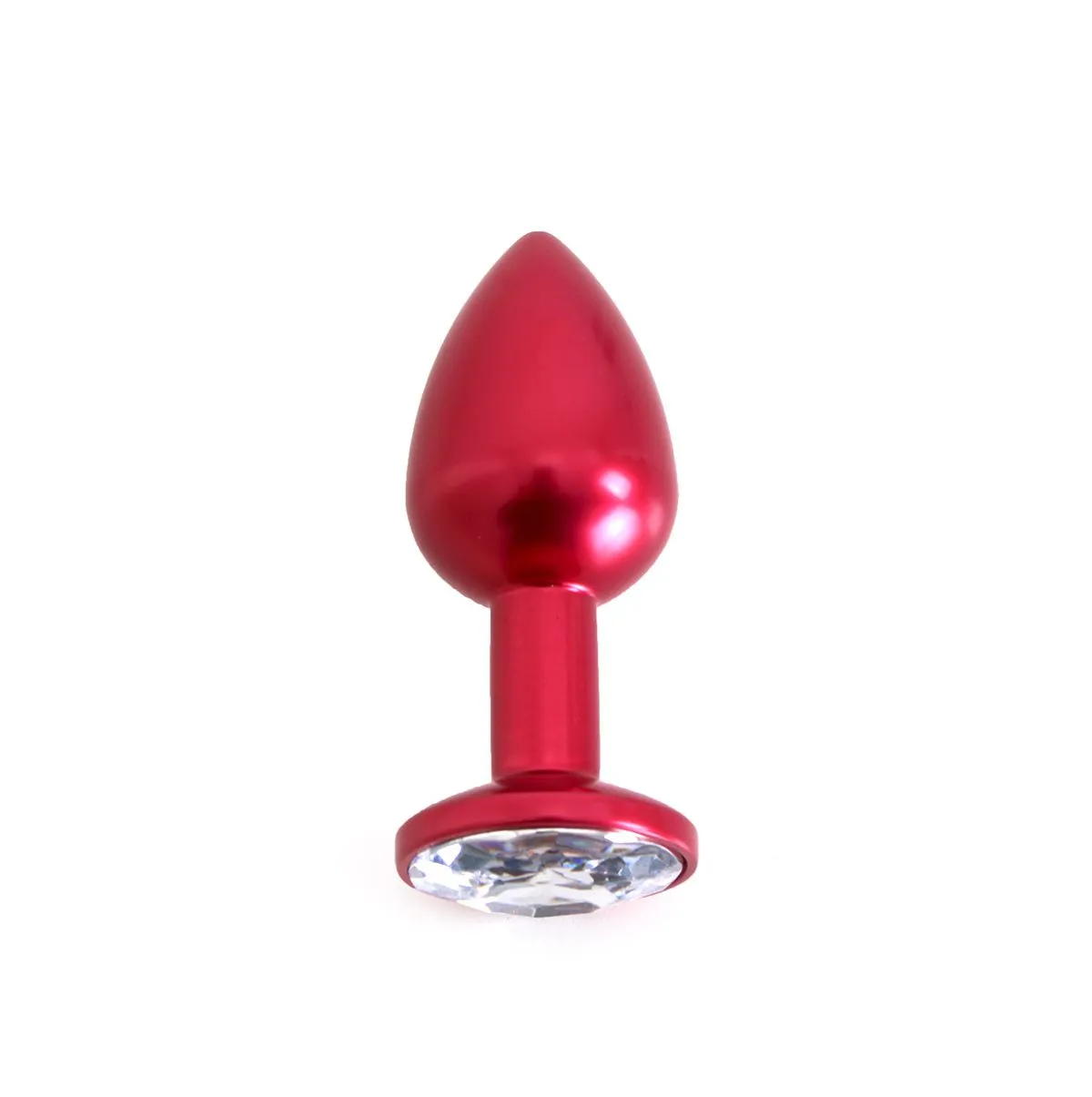 Kiotos Steel Rode Aluminium Buttplug Met Wit Sierkristal 2 Kiotos Steel Rode Aluminium Buttplug Met Wit Sierkristal - Afbeelding 2