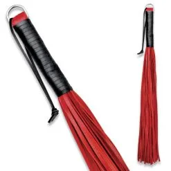 Kiotos Leather Rode Flogger Zweep Met 48 Strengen