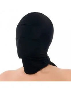 Rimba Bondage Play SM Hoofdmasker - Hood Uit Elastische Stof Compleet Gesloten Maar Adembaar