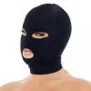Rimba Bondage Play SM Hoofdmasker - Hood Uit Elastische Stof Met Gaten Voor Ogen En Mond