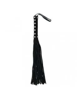 Rimba Bondage Play SM Zweepje Met 36 Strengen - Zwart