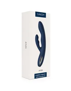 Svakom - Rabbit Vibrator Met Vibrerende Tip Aylin - Blauw -Sex Toys winkel SVAKOM Rabbit Vibrator met vibrerende tip AYLIN blauw 6