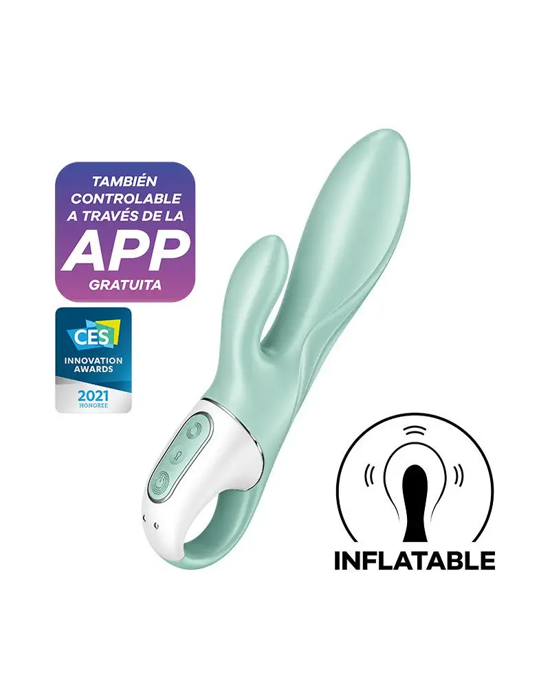 Satisfyer - Air Pump Bunny 5+ - Opblaasbare Rabbit Vibrator (met App Control) - Mint 11 Satisfyer - Air Pump Bunny 5+ - Opblaasbare Rabbit Vibrator (met App Control) - Mint - Afbeelding 11