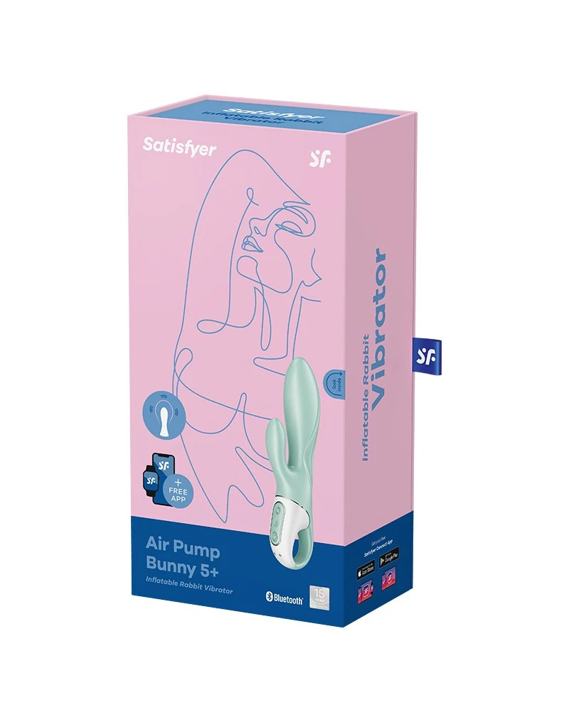 Satisfyer - Air Pump Bunny 5+ - Opblaasbare Rabbit Vibrator (met App Control) - Mint 2 Satisfyer - Air Pump Bunny 5+ - Opblaasbare Rabbit Vibrator (met App Control) - Mint - Afbeelding 2