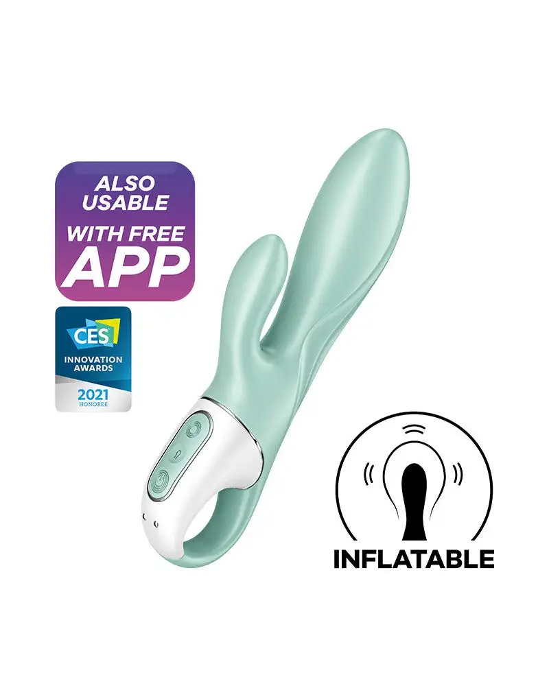 Satisfyer - Air Pump Bunny 5+ - Opblaasbare Rabbit Vibrator (met App Control) - Mint 4 Satisfyer - Air Pump Bunny 5+ - Opblaasbare Rabbit Vibrator (met App Control) - Mint - Afbeelding 4