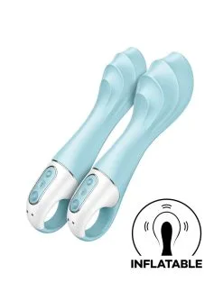 Satisfyer - Air Pump Vibrator 5+ - Opblaasbare G-Spot Vibrator (met App Control) - Blauw