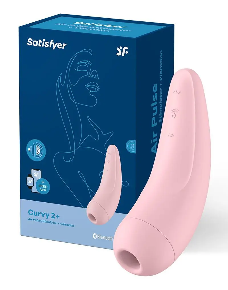 Satisfyer - Curvy 2+ Pink App Connect Clitoris Vibrator 1 Satisfyer - Curvy 2+ Pink App Connect Clitoris Vibrator
