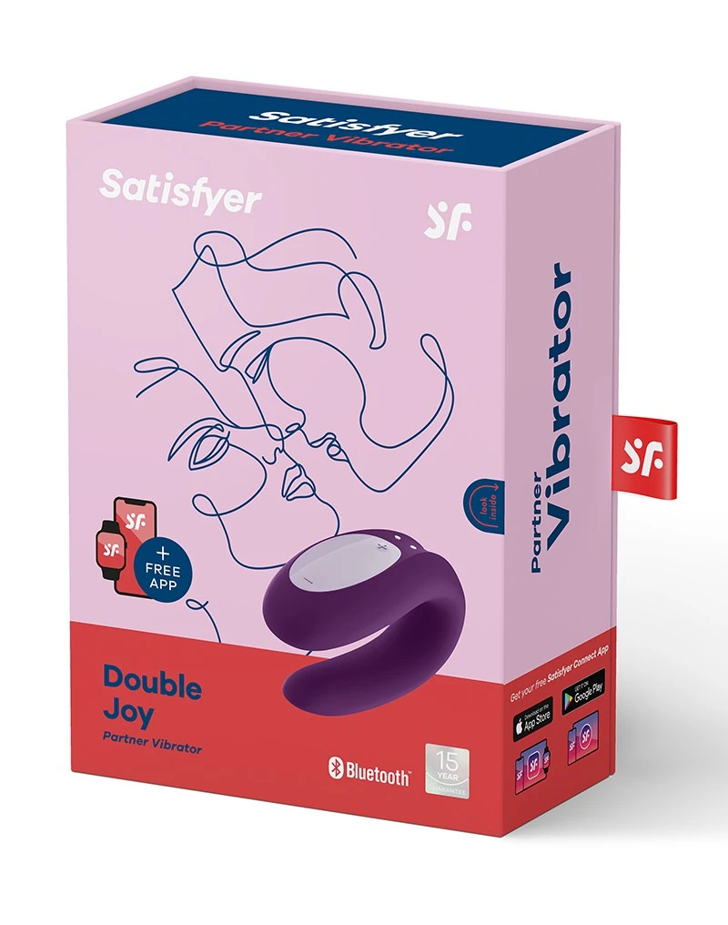 Satisfyer - Double Joy Met App En Bluetooth Partner Vibrator - Paars 7 Satisfyer - Double Joy Met App En Bluetooth Partner Vibrator - Paars - Afbeelding 7