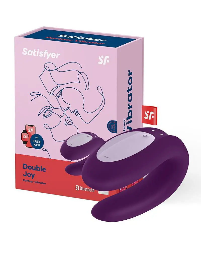 Satisfyer - Double Joy Met App En Bluetooth Partner Vibrator - Paars 1 Satisfyer - Double Joy Met App En Bluetooth Partner Vibrator - Paars