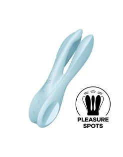 Satisfyer - Threesome 1 Multi Vibrator Met 3 Voelsprieten - Lichtblauw -Sex Toys winkel Satisfyer THREESOME 1 Multi Vibrator met 3 voelsprieten lichtblauw 4