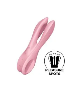 Satisfyer - Threesome 1 Multi Vibrator Met 3 Voelsprieten - LichtRoze -Sex Toys winkel Satisfyer THREESOME 1 Multi Vibrator met 3 voelsprieten lichtroze 7