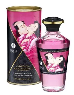 Shunga - Aphrodisiac - Verwarmende Olie Voor Erogene Zones - Om Te Kussen/Likken - RaspBerry Feeling