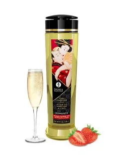 Shunga - Massageolie Romance Sparkling StrawBerry - 240 Ml