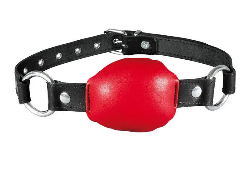 Kiotos Leather Silence Gag - Rood 1 Kiotos Leather Silence Gag - Rood