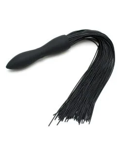 Rimba Latex Play Siliconen Flogger Zweep Met Vibrerende Dildo