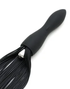 Rimba Latex Play Siliconen Flogger Zweep Met Vibrerende Dildo -Sex Toys winkel Siliconen Flogger Zweep Met Vibrerende Dildo 5