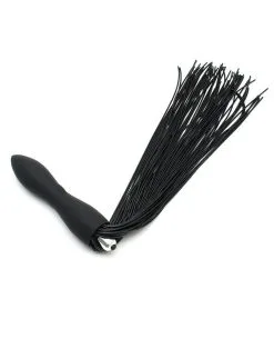 Rimba Latex Play Siliconen Flogger Zweep Met Vibrerende Dildo -Sex Toys winkel Siliconen Flogger Zweep Met Vibrerende Dildo 6