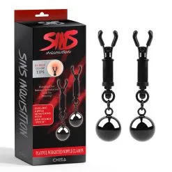 CHISA Sins Inquisition - Playful Tepelklemmen Met Gewichten- Zwart -Sex Toys winkel Sins Inquisition Playful Tepelklemmen met Gewichten Zwart 5