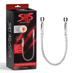 CHISA Sins Inquisition - The Pinch Tepelklemmen Met Ketting - Zilver -Sex Toys winkel Sins Inquisition The Pinch Tepelklemmen Met Ketting Zilver 6