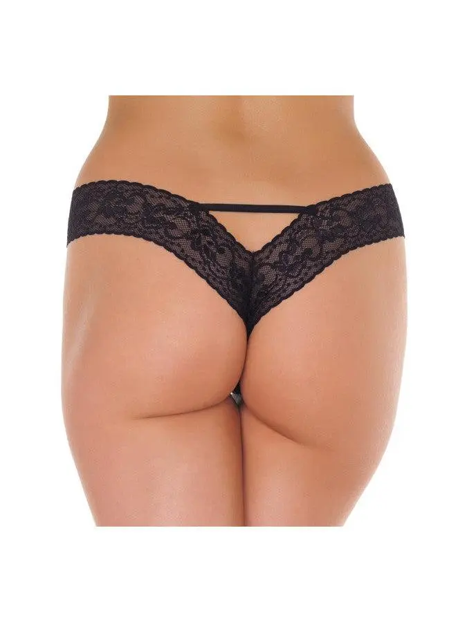 Amorable By Rimba Slipje V-shape Met Bandjes En Strikje - Zwart 2 Amorable By Rimba Slipje V-shape Met Bandjes En Strikje - Zwart - Afbeelding 2