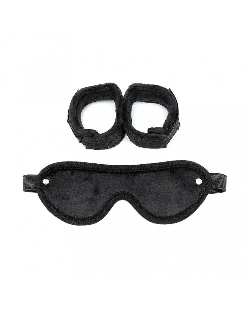 Rimba Bondage Play Soft Bondageset Handboeien En Blinddoek - Zwart 2 Rimba Bondage Play Soft Bondageset Handboeien En Blinddoek - Zwart - Afbeelding 2
