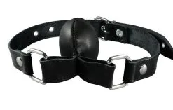 Kiotos Leather Soft Silencer Gag - Zwart