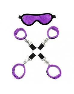 Rimba Bondage Play Soft Bondage Set Met Klittenband (6-delig) - Paars/Zwart 8 Rimba Bondage Play Soft Bondage Set Met Klittenband (6-delig) - Paars/Zwart -Sex Toys winkel Soft bondage set met klittenband 6 delig paarszwart 4