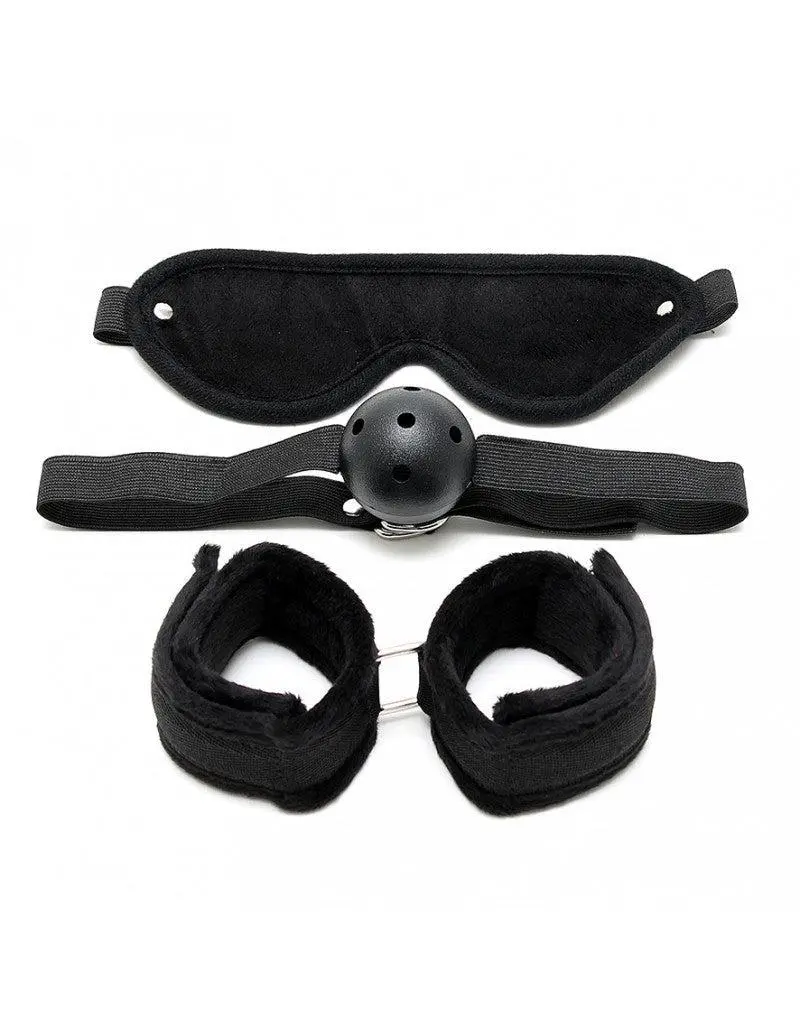 Rimba Bondage Play Soft Bondage Set Met Klittenband En Gag (3-delig) 1 Rimba Bondage Play Soft Bondage Set Met Klittenband En Gag (3-delig)