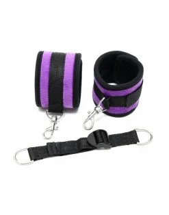 Rimba Bondage Play Softbondage Voetboeien Met Spreidband - Zwart/Paars -Sex Toys winkel Softbondage voetboeien met spreidband zwartpaars 5