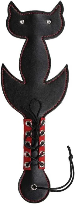 Erotiekvoordeel.nl Spanking Paddle Black Cat - Zwart/Rood