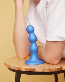 Strap-On-Me - Dildo Plug Balls - Metallic Blauw -Sex Toys winkel Strap On Me Dildo Plug Balls metallic blauw 3