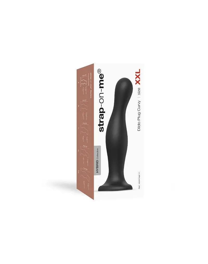 Strap-On-Me - Dildo Plug Curvy - Zwart 4 Strap-On-Me - Dildo Plug Curvy - Zwart - Afbeelding 4