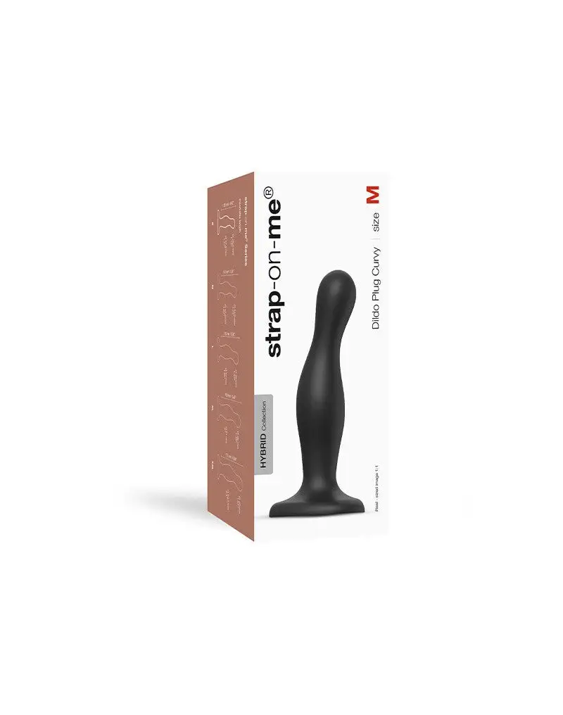 Strap-On-Me - Dildo Plug Curvy - Zwart 6 Strap-On-Me - Dildo Plug Curvy - Zwart - Afbeelding 6