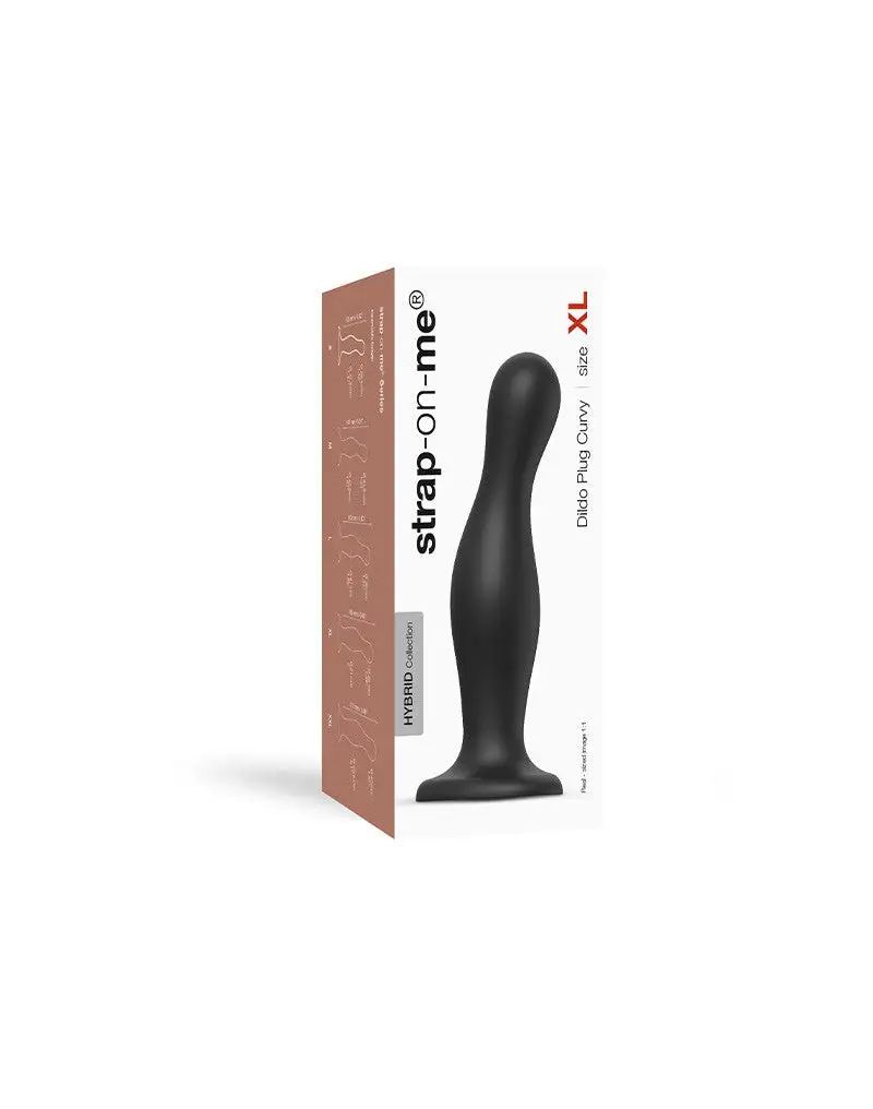 Strap-On-Me - Dildo Plug Curvy - Zwart 8 Strap-On-Me - Dildo Plug Curvy - Zwart - Afbeelding 8
