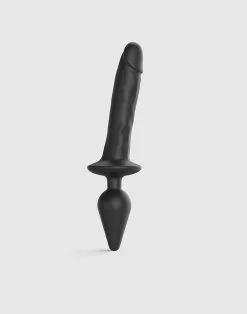 Strap-On-Me - Realistische Switch Plug-In 2-in-1 Dildo & Buttplug - Zwart
