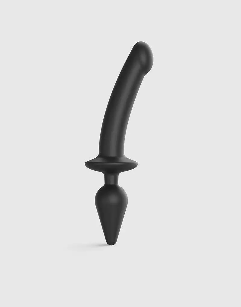 Strap-On-Me - Semi-Realistische Switch Plug-In 2-in-1 Dildo & Buttplug - Zwart 4 Strap-On-Me - Semi-Realistische Switch Plug-In 2-in-1 Dildo & Buttplug - Zwart - Afbeelding 4