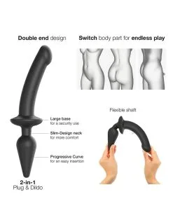 Strap-On-Me - Semi-Realistische Switch Plug-In 2-in-1 Dildo & Buttplug - Zwart 15 Strap-On-Me - Semi-Realistische Switch Plug-In 2-in-1 Dildo & Buttplug - Zwart -Sex Toys winkel Strap On Me Semi Realistische Switch Plug In 2 in 1 Dildo Buttplug zwart 6