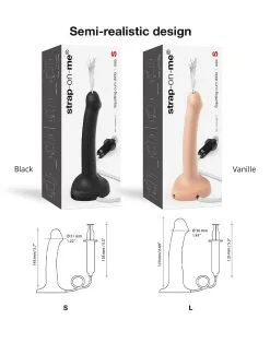 Strap-On-Me - Squirting Cum Dildo - Spuitende Dildo - Maat S - Zwart -Sex Toys winkel Strap On Me Squirting Cum Dildo Spuitende Dildo Maat S Zwart 7