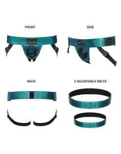 Strap-On-Me - Strapon Harnas PVC Leatherette Curious - Metallic Groen -Sex Toys winkel Strap On Me Strapon Harnas PVC Leatherette Curious metallic groen 3