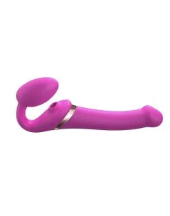 Strap-On-Me - Vibrerende Strapless Voorbinddildo Met Luchtdruk Stimulatie - Roze -Sex Toys winkel Strap On Me Vibrerende Strapless Voorbinddildo met luchtdruk stimulatie roze 12
