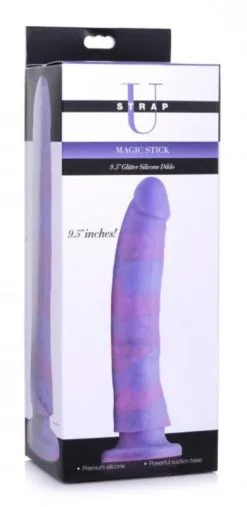 EDC Strap U - Magic Stick Siliconen Dildo Met Glitters 24 Cm - Paars -Sex Toys winkel Strap U Magic Stick Siliconen Dildo Met Glitters 24 cm paars 6