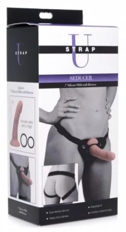 EDC Strap U - Seducer Siliconen Dildo Met Harnas - 18 Cm -Sex Toys winkel Strap U Seducer Siliconen Dildo Met Harnas 18 cm 4