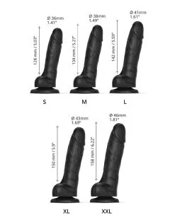 Strap-On-Me - Sliding Skin Realistische Dildo - Zwart -Sex Toys winkel Strap on Me Sliding Skin Realistische Dildo zwart 3