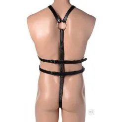 EDC Strict Body Harnas Heren Met Cockring En Ballstretcher - Zwart -Sex Toys winkel Strict Body Harnas Heren met Cockring en Ballstretcher zwart 3