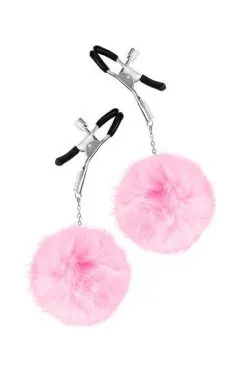 Sweet Caress - Tepelklemmen Met Roze Pompoms