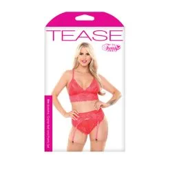 Tease - Kanten Jarretelset Erin 3-Delig - ZuurstokRoze 5 Tease - Kanten Jarretelset Erin 3-Delig - ZuurstokRoze -Sex Toys winkel Tease Kanten Jarretelset Erin 3 Delig Zuurstokroze 3