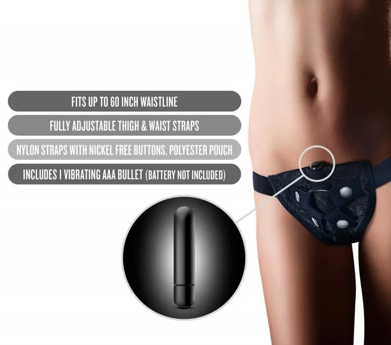 Temptasia Lovelace Verstelbaar Harnas Met Bullet Vibrator - Zwart 3 Temptasia Lovelace Verstelbaar Harnas Met Bullet Vibrator - Zwart - Afbeelding 3